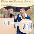 AZUREAL 100PCS Shipping Label Sleeves, 7.5" x 5.5" Packing Slip Pouches, Packing List Envelopes/Shipping Label Envelopes for Mailing, Packing List, Packaging, Protective Documents