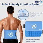 REVIX Large Gel Ice Packs Reusable, 45-Minutes of Long Lasting Cold Packs with Ice Grid Gel Design, Lower Back, Shoulder, Knee Ice Wrap, Cold Therapy for Soothing Waist & Leg Fatigue, 16 × 9", 2 Packs
