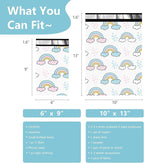 Poly Mailers 6x9 Inch 100 Pcs - Rainbow Printed Shipping Bags, 2.4mil Thickness, Waterproof and Tear Resistant Mailing Envelopes, Self-Sealing Packaging Bags for Small Business