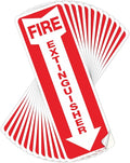 12 Pack Fire Extinguisher Sign, 12" X 4" Safety Sticker Signs, Fire Extinguisher Arrow Safety Signs, Self Adhesive, Weatherproof and UV Protected, Ideal for Office/Business, Home and Outdoor