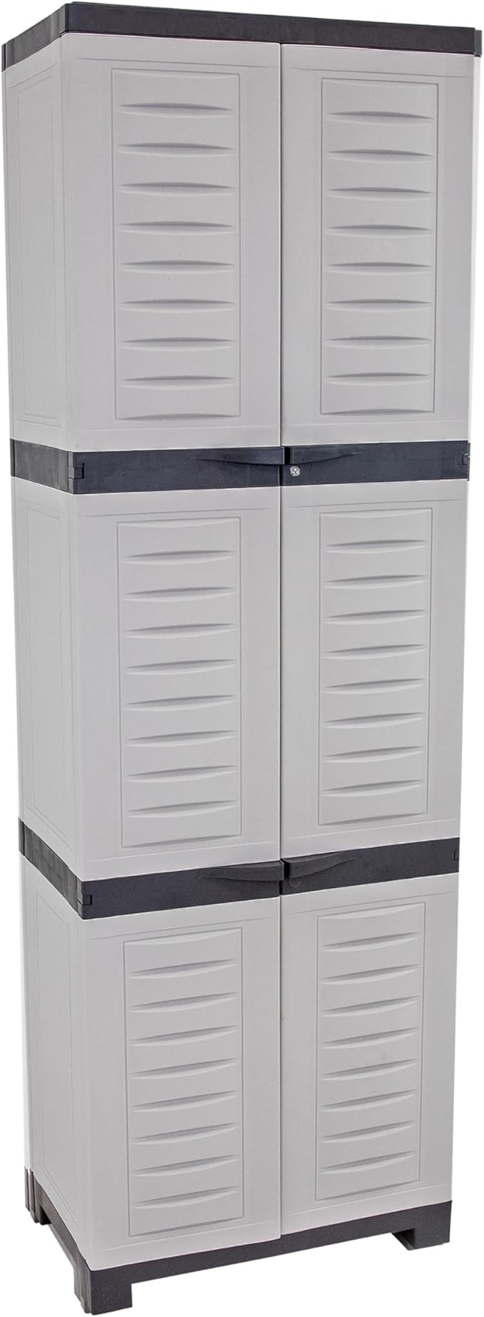 Sunnydaze Lockable Storage Cabinet - Indoor or Garage Storage Cabinet with 4 Adjustable Shelves - 72" H - Garage, Office, Home, Laundry Room - Gray