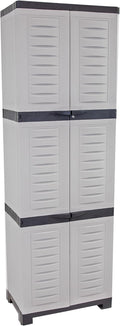 Sunnydaze Lockable Storage Cabinet - Indoor or Garage Storage Cabinet with 4 Adjustable Shelves - 72" H - Garage, Office, Home, Laundry Room - Gray