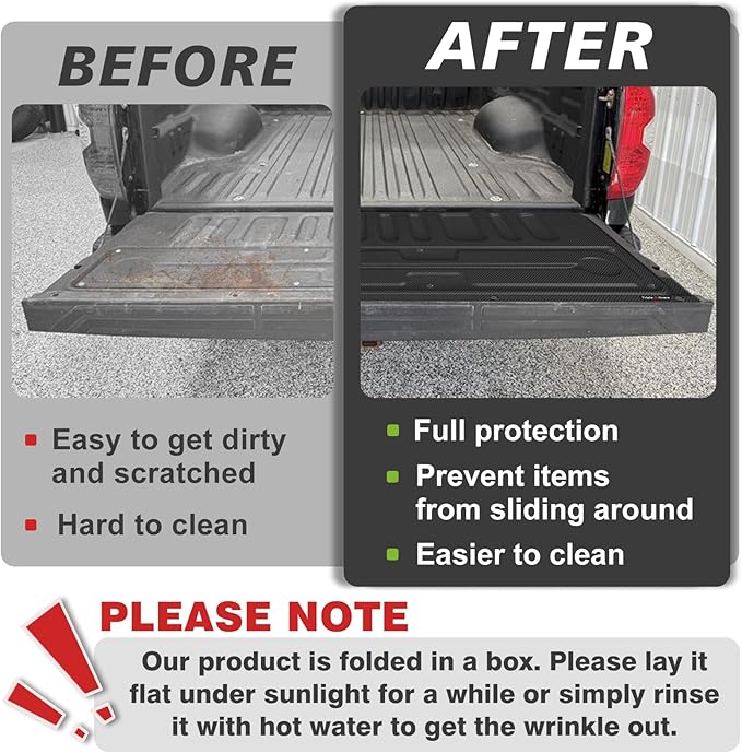 TripleAliners Tailgate Mat Compatible with Toyota Tundra 2007-2021 Accessories Truck Tailgate Liner Bed Cover All-Weather Protector Cargo Cover Custom Fit for Tundra 2007-2021(Not Fit Drop-in Liners)