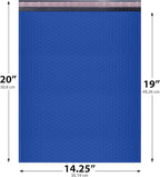 Royal Blue Extra Large Poly Bubble Mailers 14.25x20 inch #7 | Self Seal Large Padded Envelopes | Air Cushioned Bubble Mailer | Usable Size 14.25x19 Lightweight Mailing Shipping Bags| 50 Pack Bulk