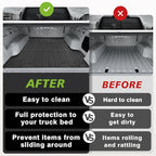 TripleAliners Truck Bed Mat Compatible with 2024 2025 2026 Chevrolet Silverado EV WT Version Accessories 5.9FT Vehicle Bed Perfectly Flush All Weather Protection TPE Heavy Duty Pickup Car Cargo Mat