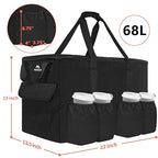 MATEIN Food Delivery Bag XXL - 23x14x15 inches, Water Resistant Large Insulated Hot & Cooler Catering Bags with Cup Holders for Food Deliveries, Pizza Warmer Carrying Case, Black