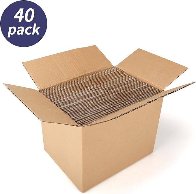 Shipping Boxes 5X4X3 Set of 40, White Corrugated Cardboard Box for Mailing Business Packaging
