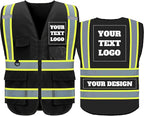 BeautyWill Custom Safety Vest Logo Class 2 High Visibility Reflevtive Vest Outdoor Protective Workwear