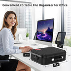 Fireproof Document Box - 8-Layer Hard Shell Fire Proof Safe for Home Documents, Water Resistant File Organizer for Desk Money, Safety Box for Passports Certificates Laptop