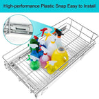 Pull Out Cabinet Organizer 11" W X 22" D, Slide Out Drawers For kitchen organizers and storage, Pull Out Drawers For Cabinets Capacity Heavy Duty Caddy, Cabinet Shelves Chrome-Plated, Bathroom Pantry