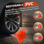 4 Pack 18" Traffic Safety Cones with Reflective Collars, Orange Construction Cone, Restorable Parking Cones, Heavy Duty Road Cones for Parking Lot, Traffic Control, Driveway Road Parking