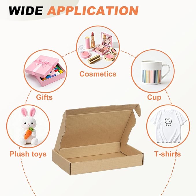 PATIKIL 7 x 4 x 1 Inch Shipping Boxes, 33 Pack Hard Corrugated Cardboard Box Cute Carton Boxes Literature Mailer for Mailing Packaging Small Business Gift Storage, Brown