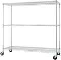 Trinity Basics 3-Tier Adjustable Wire Shelving with Wheels for Kitchen Organization, Garage Storage, Laundry Room, NSF Certified, 600 to 1350 Pound Capacity, 60” by 24” by 54”, EcoStorage Chrome
