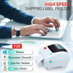 Arkscan 2054A Shipping Label Printer for Windows Mac Chromebook Android, Supports Amazon Ebay Paypal Etsy Shopify ShipStation Stamps UPS USPS FedEx DHL, Roll & Fanfold 4x6 Direct Thermal Label