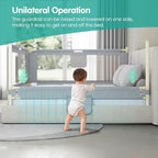Bed Rails for Toddlers，Toddler Bed Rails，Bed Rail for Baby - Adjustable Height Bed Guard with Child Safety Lock, Universal Fit for King/Full/Twin Beds (Grey, 1 Side 59Inch)