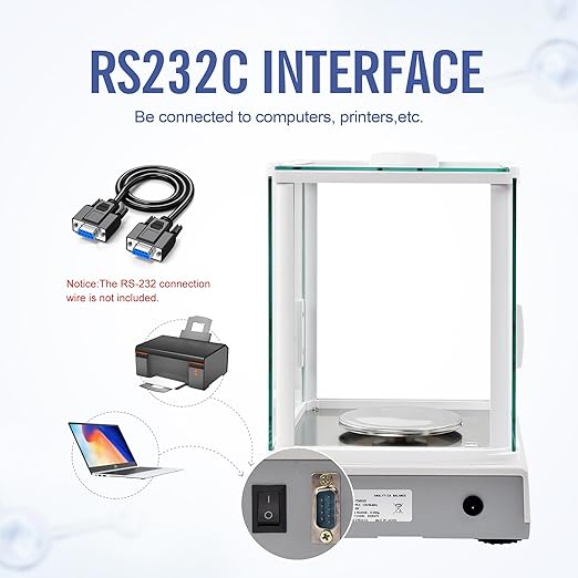 Analytical Balance 500g×0.001g Lab Scale 0.001g Accuracy High Precision Laboratory Scale with Windshield RS232 Interface Laboratory Balance (500g,1mg)