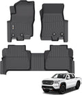 AIPOIL® Floor Mats for 2022-2025 2026 Nissan Frontier Crewcab All Weather Protection TPE Anti-Slip Automotive Full Set Custom Car Mats Accessories - Black
