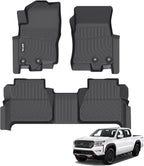 AIPOIL® Floor Mats for 2022-2025 2026 Nissan Frontier Crewcab All Weather Protection TPE Anti-Slip Automotive Full Set Custom Car Mats Accessories - Black