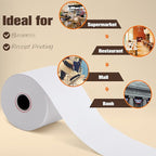 (50 Rolls) 2 1/4" x 165' Thermal Paper, POS Receipt Paper for Retail Business Cash Register, Fits Most Credit Card Terminal