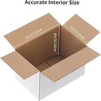 FARRAY Shipping Boxes 6x4x4 inches (Inner Size), 50 Pack Sturdy Kraft Corrugated Small Cardboard Boxes for Mailing Packing, White