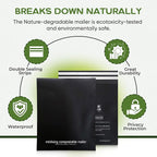 100% Compostable Biodegradable Mailers | Reusable Poly Bags | Zero-Waste Double-Seal Extra Thick | Shipping Envelopes Pouches | Certified Green Packaging - Size 14.9" x 19"