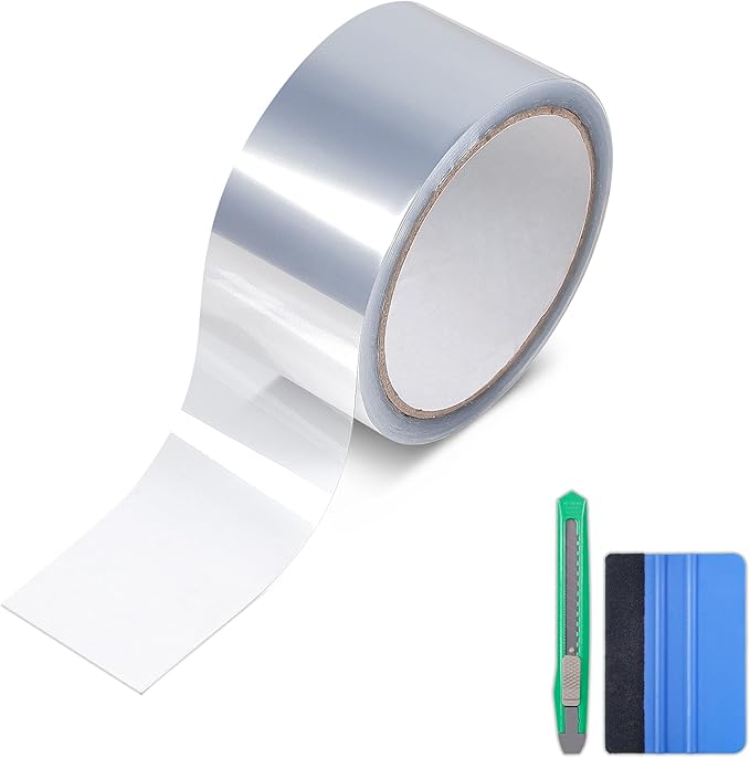 Lypumso Clear Vinyl Wrap Tape, Car Door Edge Guard Door Sill Protector, Transparent Paint Protection Film for Most Cars Rearview Mirror Handle Bumper Window Stair (Clear, 2inch x 30ft)