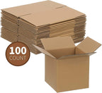 FARRAY 100 Pack Shipping Boxes 5x5x5 inches, Study Corrugated Small Cardboard Boxes for Mailing Packing, Brown