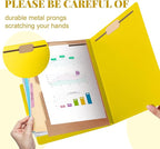 Skyygemm 12 Pack Classification Folders Letter Size Bulk with Divider and 2" Expansion, Pressboard Folder with 2 Prong Fasteners for Teachers, Clergy, Office, Church, Christmas Donations(Yellow)