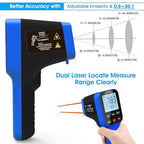 AIOMEST High Temp Thermometer Gun -58℉~2912℉, Pyrometer D:S=30:1 Dual Laser Industrial IR Temperature Meter w/Touch Buttons (NOT for Human Temp)