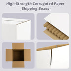 Frametory 8x8x8 Pack of 28 Corrugated Cardboard Packing Shipping Mailing Moving Carton Boxes, White