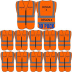 BeautyWill Custom Logo Safety Vest S,M,L,XL,2XL,3XL,4XL Personalized Safety Vest High Visibility Apparel