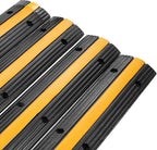 Reliancer 4 Pack 1-Channel Rubber Cable Protector Ramp Traffic Speed Bump 18000lbs Capacity Heavy Duty Cable Protective Cover Ramp Driveway Hose Cord Track Protector Wires Concealer for Garage Parking
