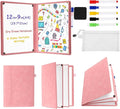 6 Sides Whiteboard Notebook Portable Whiteboard Dry Erase Notebook Portable Dry Erase Board Double Sided Folding Whiteboards White Board for Office Study Meeting(Pink,A4: 9"×12”)