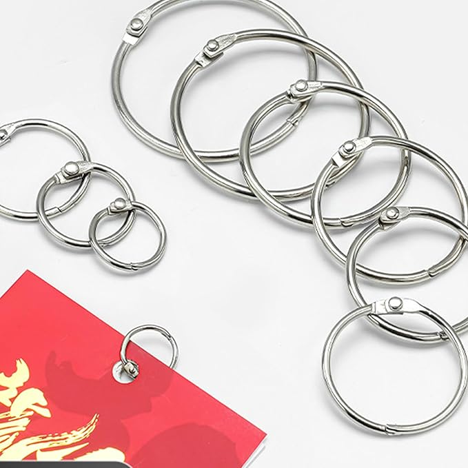 30Pcs Metal Binding Binder Rings Heavy Duty Document Rings for Binders Notebooks Journal School Office Accessories Binder Clips