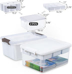 Citylife 17 QT Plastic Storage Bins Clear Storage Box with Lids Multipurpose Stackable Storage Containers for Organizing Tool, Craft, Crayon, 2 Packs