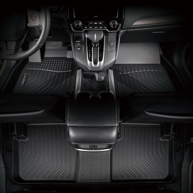 Binmotor-Floor Mats and Cargo Liner Set for 2024 2025 Mazda CX90/CX-90 PHEV，Fit 8 Passengers， All Weather Protection TPE Anti-Slip Automotive Full Set Floor Liners Custom CX 90 Accessories - Black