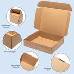 Brown Shipping Boxes 13x10x2" 25 Pack - Corrugated Cardboard Box Mailers for Small Business, Kraft Medium Literature Mailer Packaging Supplies Brown