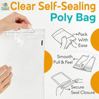 Shop4Mailers 14.5 x 19 Clear Plastic Poly Bags 1.5 Mil Self Seal Packaging for Apparel, Jewelry, Documents, Prints, Gifts, Storage – Resealable (1000 Pack)