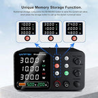 DC Power Supply Variable, 30V 10A Adjustable Switching Regulated Bench Power Supplies with Memory Preset/Locking Key/OCP Protection/Output/USB Fast Charging /4-Digit LED Display
