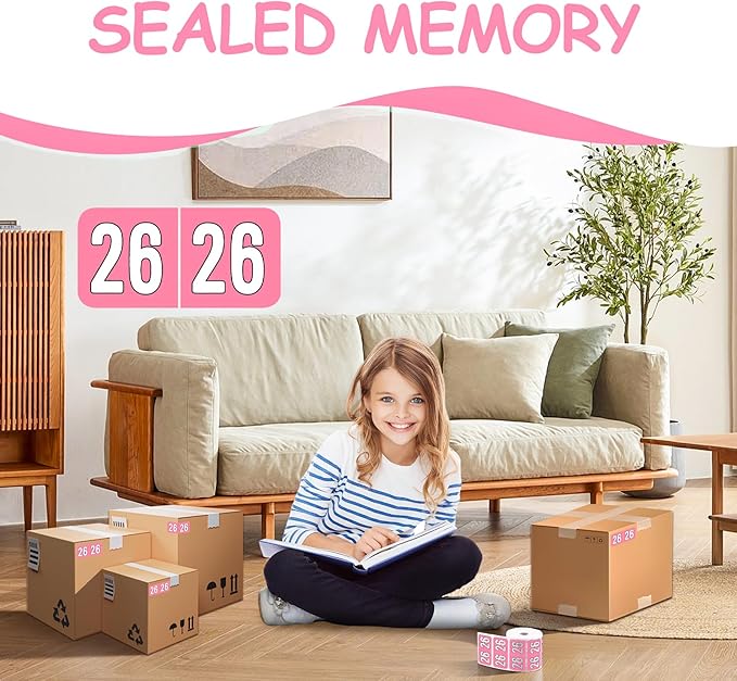 500 Pcs 2026 Year Stickers, Waterproof File Folder Labels, Self-Adhesive Rectangle Tabs for End Folders and Envelopes, Number Tabs, Office and Home Supplies (Pink)