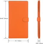 Car Registration and Insurance Holder, Leather Magnetic Shut Vehicle Glove Box Organizer for Document, Card, Driver License, Orange