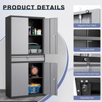 Metal Storage Cabinet with with Drawer, Garage Storage Cabinet with Locking Doors and Adjustable Shelves for Garage, Home Office,Warehouse