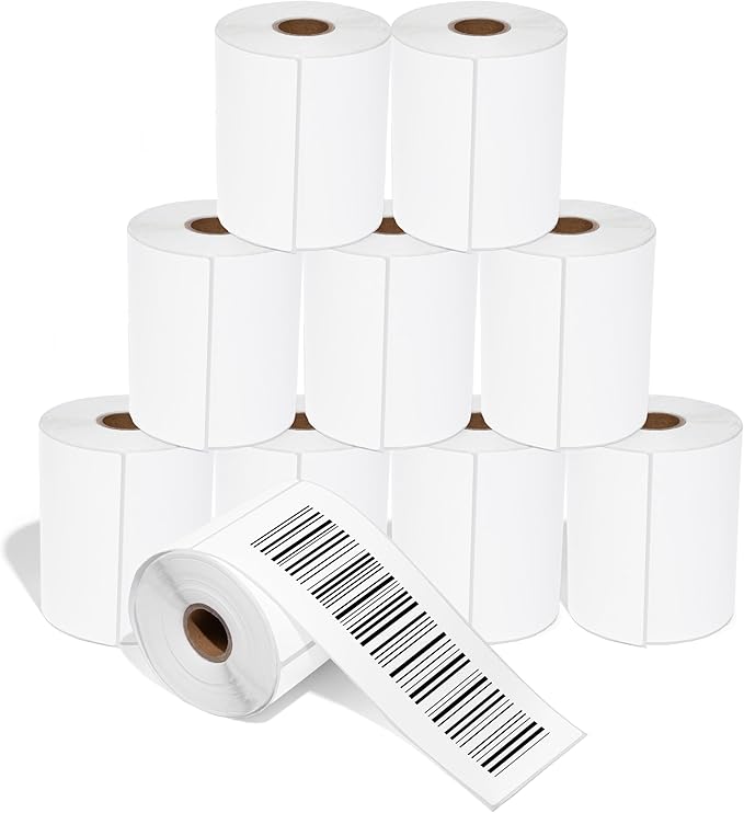 Aegis Adhesives - 4" X 8" Direct Thermal Labels Compatible with Rollo, Zebra, and Other Desktop Label Printers (10 Rolls, 200/Roll)