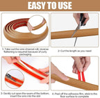 Floor Cord Cover Self Adhesive Cord Hider,20FT Cable Management, Extension Strip Protector for Wires, Prevent Cable Trips for Offices, Gyms, Exhibitions Cavity:0.51"(W) x 0.3"(H) Brown Wood