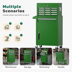 Greenvelly Tool Chest, 5-Drawer Rolling Tool Chest with Hooks and Lockable Wheels,Metal Storage Detachable Top Tool Box with Lockable Wheels for Garage,Workshop,Art Studio(Green)
