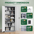 Letaya Metal Garage Storage Cabinets with Lock Door and Adjustable Shelves, Steel Tool Cabinets for Home,Office,Warehouse Organisieren (Gery White, 72" H)