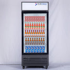 Commercial Beverage Refrigerator Display Fridge,Single Glass Door Merchandiser Drink Cooler with LED Light Adjustable Shelves,ETL and NSF Approval,16.5Cu Ft,68.9''High