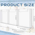 Sherr 2 Pcs Acrylic Brochure Holder Wall Mount, 8.5 x 11 Inches Clear Hanging Flyer Display Holder Plastic Pamphlet Stand for Magazine, Booklet, Bookmark (Three-slot)