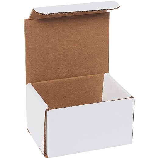 Box USA Small Shipping Boxes 5"L x 4"W x 3"H, 50-Pack - White Box Crush-Proof Mailers for Packaging, Storage, Gifts or Bulk Business Orders