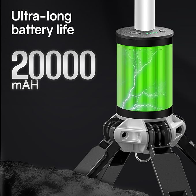 Rechargeable Camping Lantern — Adjustable Height Portable Light, Easy Setup for Camping, Backyard, Home & Emergency Use